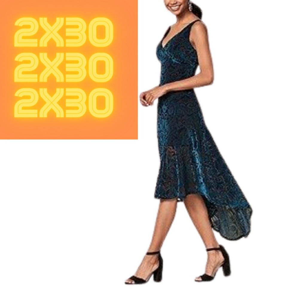 Venus Party Dress Black and Green Medium